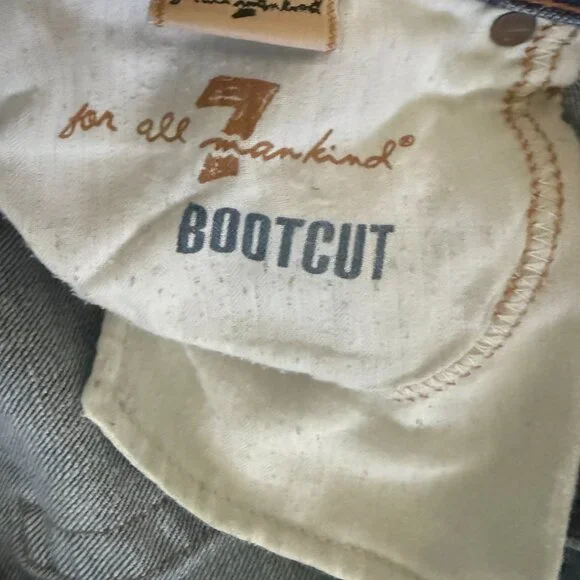 7 For All Mankind Low Rise Bootcut Jeans- 29- Medium  Blue Wash- Y2K - Picture 7 of 12